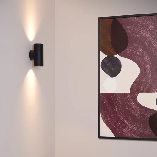 Lucide BONDI - Spot mural / Applique mural - 2xGU10 - Noir - ambiance 1